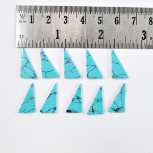 10pc Synthetic Turquoise Cabochons Triangle Shape 18x10mm