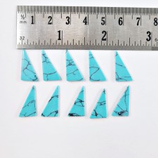 10pc Blue Turquoise Cabochons Triangle Shape Synthetic  18x10mm