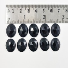 10pc Sew On Jet Black Oval Acrylic Gem 18x13mm