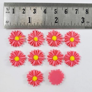 10pc Resin Cabochons, Daisy, Rose 15x5mm