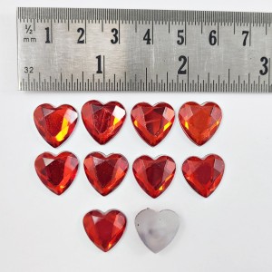 Glue On Hearts 15mm - Red - Pack of 10