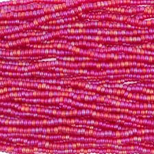 Preciosa Czech Seed Beads Matte 11/0 - Transparet AB Light Red (Full Hank)