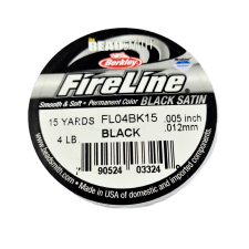 Berkley Fireline 4lb Beading Thread Black Satin .005 IN/.12mm Dia (15yard spool)