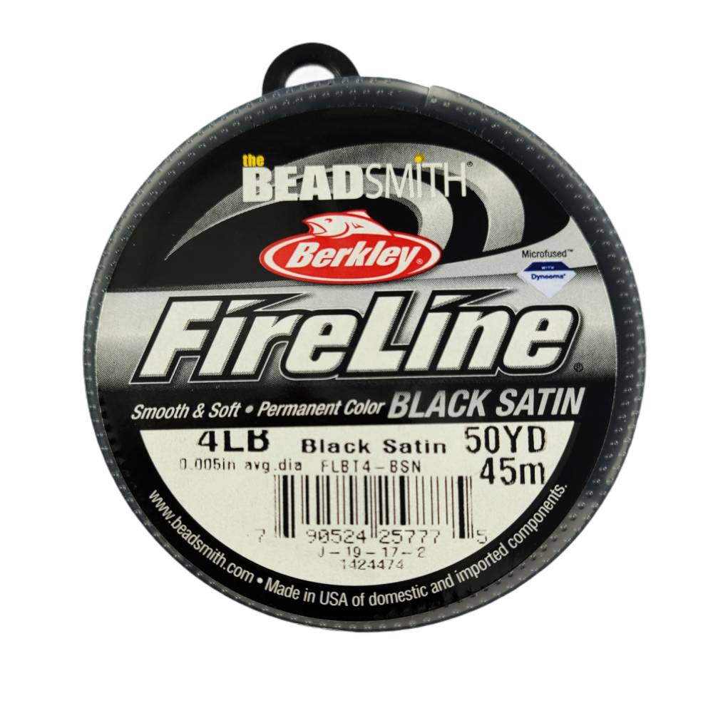 Fireline 4lb Beading Thread Black Satin .005 IN/.12mm Dia (50yard