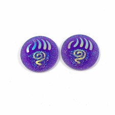 2pc Grab Bin - 25mm 1" Bear Paw Resin Cabochon Round Flatback AB Purple