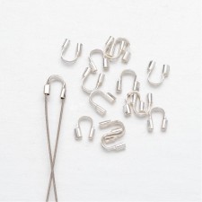 Wire Guardian and Protectors 100pcs Silver Plated, 5x4mm