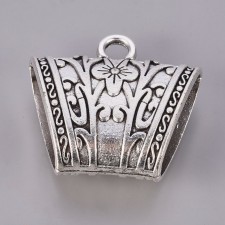 Large Silver Bail Hanger for Pendant Scarf Beadwork Beaded Rope 1pcs
