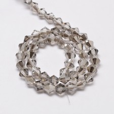 4mm Bicone Faceted Crystal Glass Beads Light Grey 