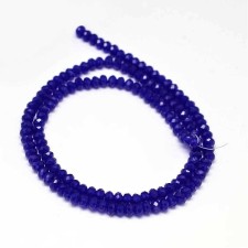 13" Strand 140pc Aprox - 3x2mm Crystal Faceted Round Beads - Dark Blue