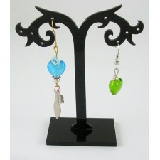 Acrylic Earring Display Stands In Black 3pc Set 