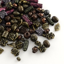 Assorted Mixed Shapes Acrylic Beads 50 grams Antique Style
