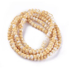 4mm Speckle Painted Glass Beads 32" Strand - Gold