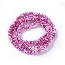 4mm Speckle Painted Glass Beads 32" Strand - Medium Violet 