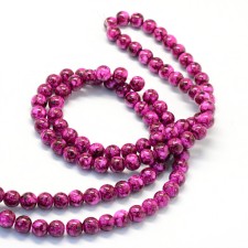 Drawbench 6mm Round Glass - Medium Violet - 32 Inch Strand about 145pc