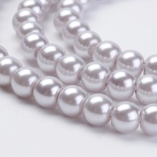 5mm Round Glass Pearl Imitation Beads 31" Strand - Lavender