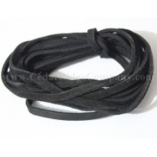 Pre-cut Leather Suede Black 3mm