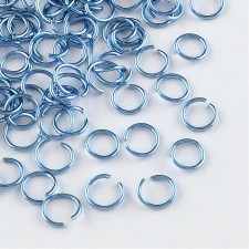 6mm Jump Rings Aluminum Plated - Powder Blue - About 430pcs