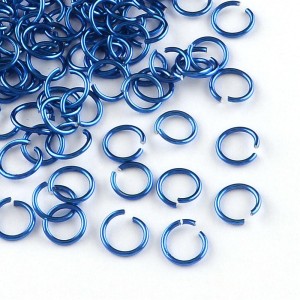 6mm Jump Rings Aluminum Plated - Royal Blue - About 430pcs