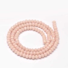 4x3mm Faceted Rondelle Glass Beads - Peach Puff - 18" Strand