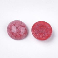 16mm Resin Dome Crakle Style Cabochon - Red - 10pcs