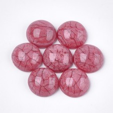 16mm Resin Dome Crackle Style Cabochon - Red - 10pcs
