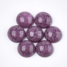 16mm Resin Dome Crackle Style Cabochon - Deep Purple - 10pcs