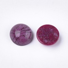 16mm Resin Dome Crakle Style Cabochon - Deep Purple - 10pcs