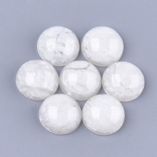 16mm Resin Dome Crakle Style Cabochon - Creamy White - 10pcs