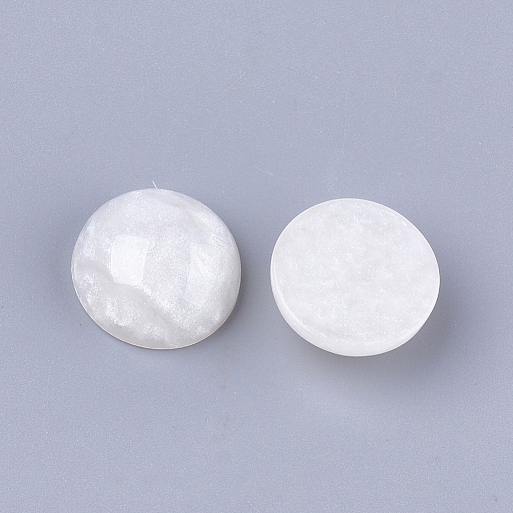 16mm Resin Dome Crakle Style Cabochon - Creamy White - 10pcs