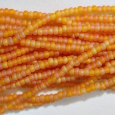 Preciosa Czech Seed Beads Matte 11/0 - Transparent AB LT. Orange (Full Hank)