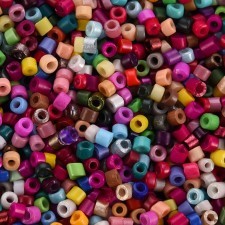 Mixed Opaque Glass Barrel Seed Beads 15g bag