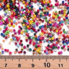 Mixed Opaque Glass Barrel Seed Beads 15g bag