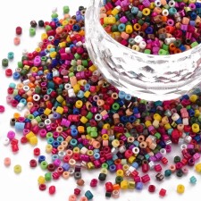 Mixed Opaque Glass Barrel Seed Beads 15g bag