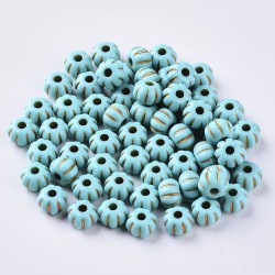 Turquoise Pumpkin Acrylic Beads 7x5mm Blue 20 grams