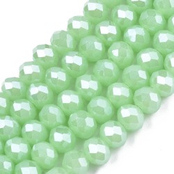 4x3mm Faceted Rondelle Glass Beads - Pearl Lustre Aquamarine - 16" Strand