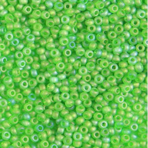 Preciosa Czech Seed Beads Matte 10/0 - Transparent Light Green AB (25g Bag)