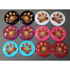 Puppy Paw Prints 12pcs One Inch Round Epoxy Cabochon Beading Focal Center