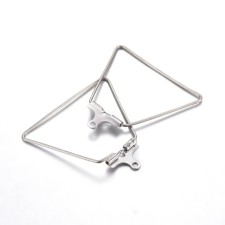 10pc Triangle Hoop Earring Findings Stainless Steel 27x26mm