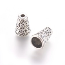 Tibetan Silver Bead Cone Caps - 10x7mm - 25pcs