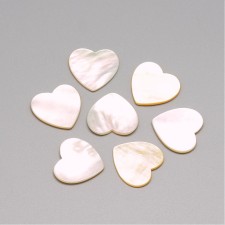 20mm Natural Freshwater Shell Heart Cabochons Mother of Pearl - 2pcs