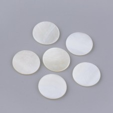 Natural Freshwater Shell Round Cabochons Mother of Pearl 18mm - 6pcs