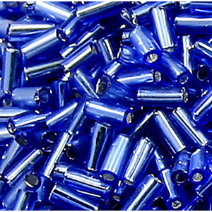 Glass Bugle Beads: 5mm Blue 20g