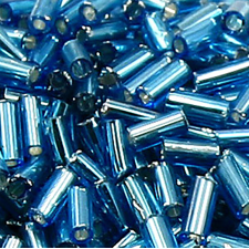 Glass Bugle Beads: 5mm Lt Blue Aqua 20g