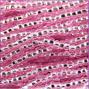 Preciosa Czech Seed Beads Silverlined hank 11/0 - Pink