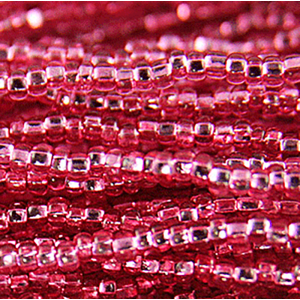 Preciosa Czech Seed Beads Silverlined Hank 11/0 - Dyed Rose