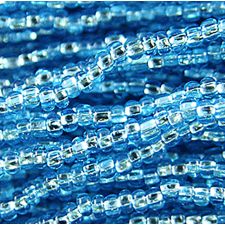 Preciosa Czech Seed Beads Silverlined Hank 11/0 - Aqua Blue