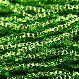 Preciosa Czech Seed Beads Silverlined hank 11/0 - Chartreuse Green