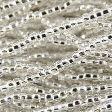 Preciosa Czech Seed Beads Silverlined hank 11/0 - Crystal