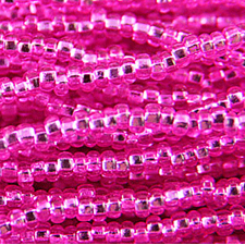 Preciosa Czech Seed Beads Silverlined hank 11/0 - Fuchsia Pink