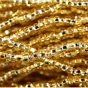 Preciosa Czech Seed Beads Silverlined hank 11/0 - Gold